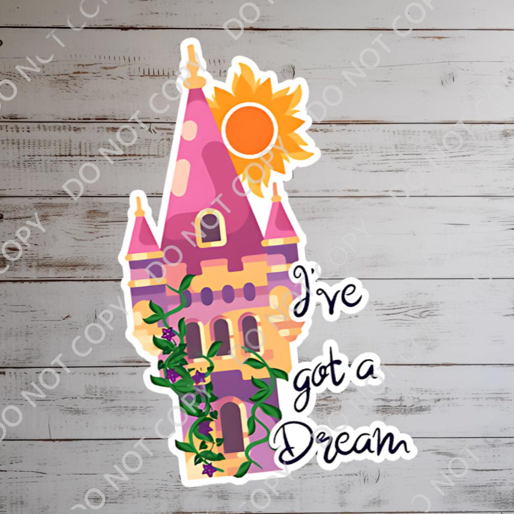 Rapunzel Castle Waterproof Sticker - Tangled Princess Planner Decal
