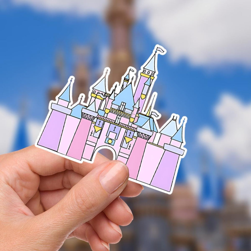 Disneyy Retro Castle Minnie Mickey Mouse Waterproof Disney Laptop Stickers planner stationery decal water bottle cell phonelogo