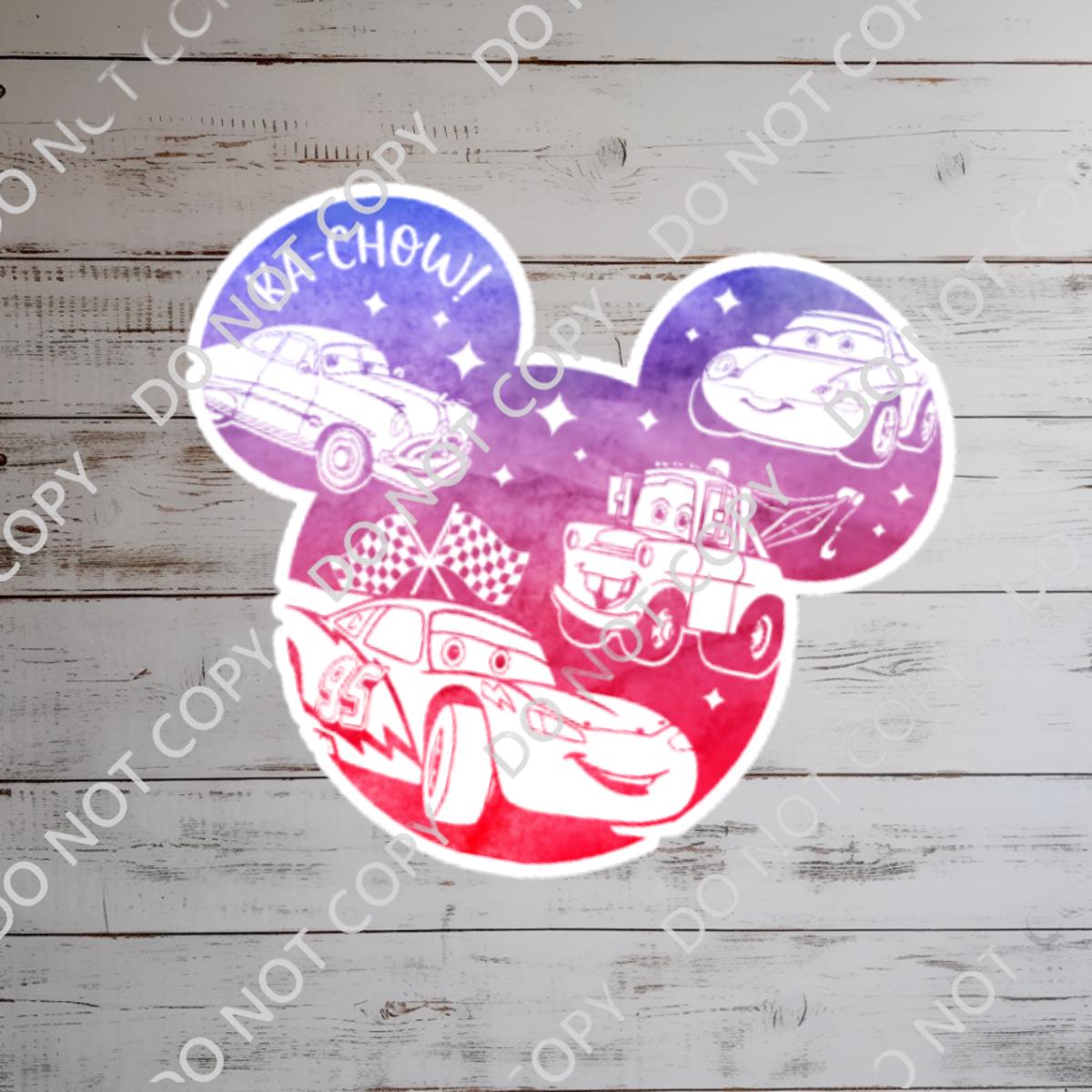 Lightning McQueen Car Sticker: Waterproof Vinyl Decal HydoFlask disney present, disney sticker, journal stickers, junk journal, gift for her