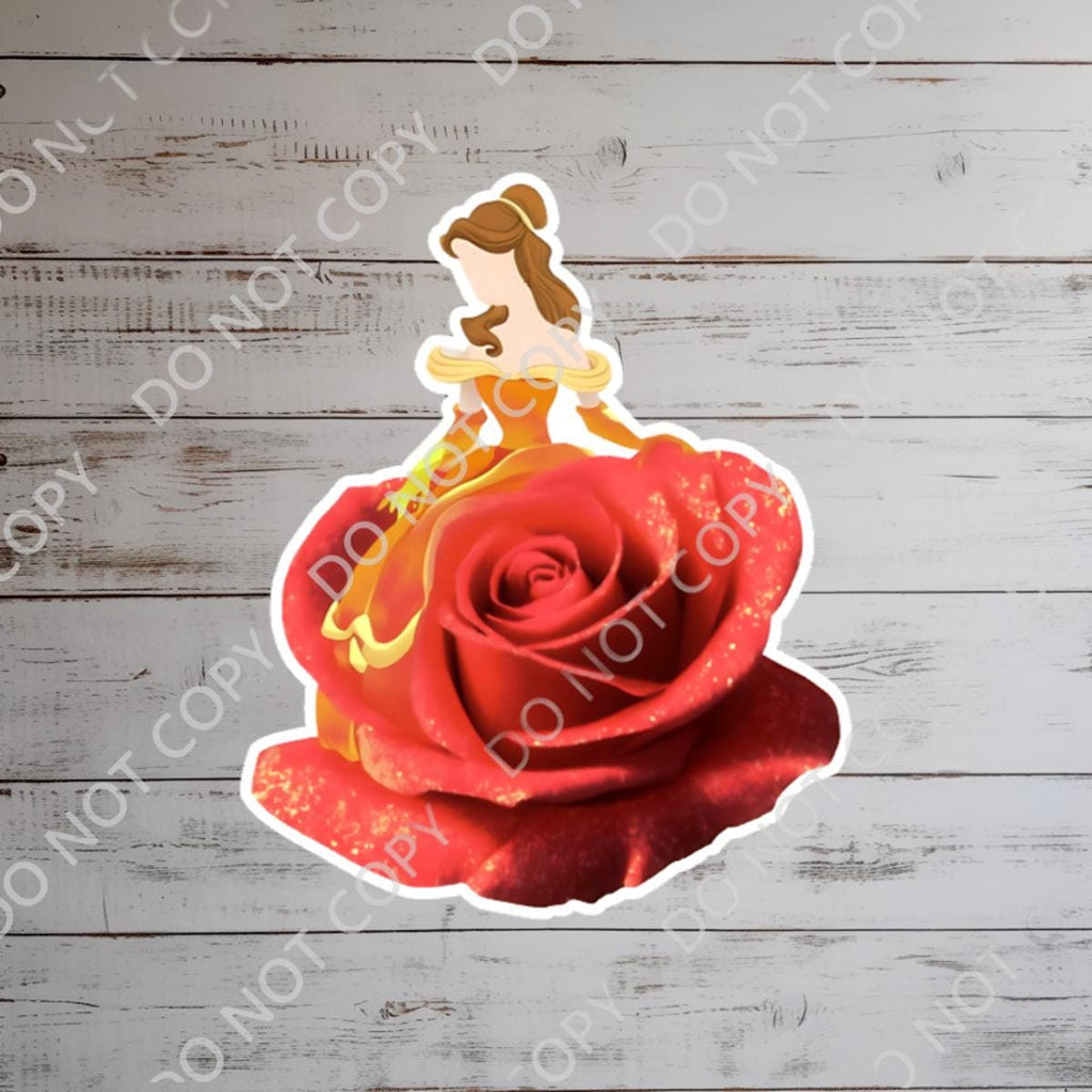 Beauty and the Beast Sticker | Rose, Waterproof Vinyl Decal