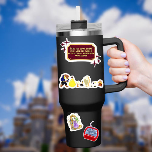 Beauty and the Beast Waterproof Sticker, "Tale As Old As Time"