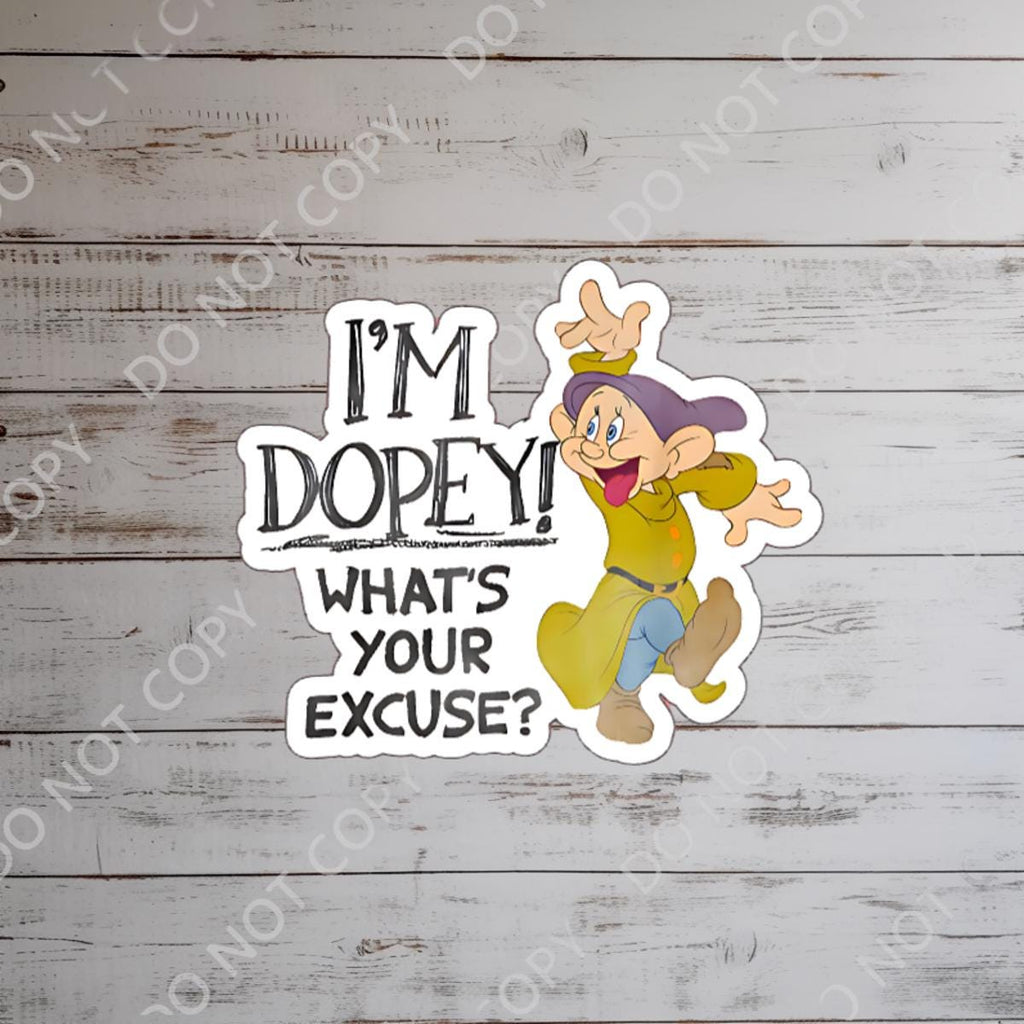 Snow White Seven Dwarfs Dopey Sticker Waterproof Disney Laptop, Disneying Vacation, Castle Park Mouse Disney Water Bottle, Disney Decal