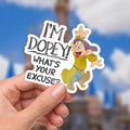 Snow White Seven Dwarfs Dopey Sticker Waterproof Disney Laptop, Disneying Vacation, Castle Park Mouse Disney Water Bottle, Disney Decal
