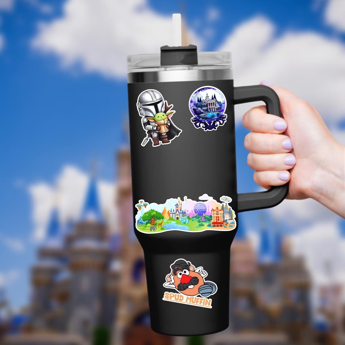 Disney Epcot, Magic Kingdom, Hollywood Studios, Epcot What A Wonderful World Sticker Waterproof Disney Laptop, Disneying Theme Park Vacation, Castle Park Mouse