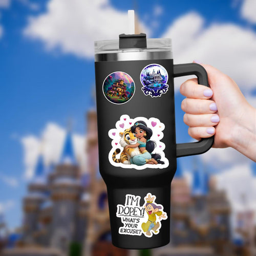 Aladdin Princess Jasmine and Raja Waterproof Disney Laptop Stickers/ FindingNemo planner stationery decal water bottle cell phonelogo
