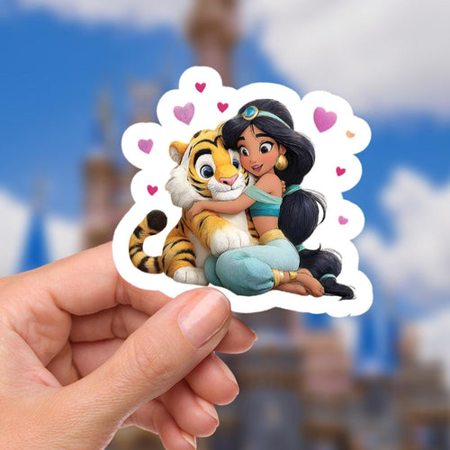 Aladdin Princess Jasmine and Raja Waterproof Disney Laptop Stickers/ FindingNemo planner stationery decal water bottle cell phonelogo