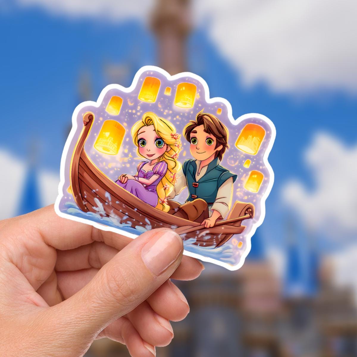 Rapunzel Lantern Waterproof Sticker, Tangled Princess Decal disney gift, disney present, Journal stickers, junk journal, journal,