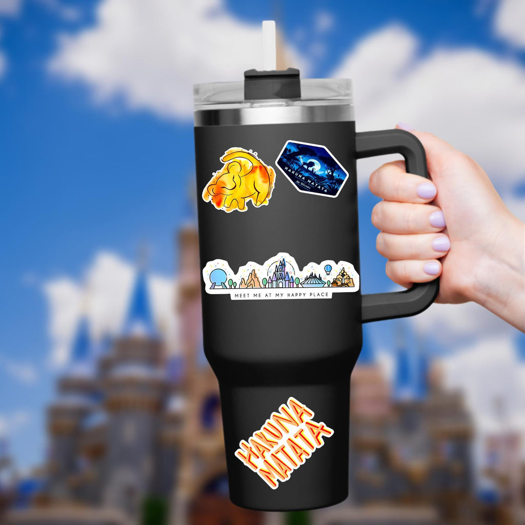 Disney Sticker Epcot, Hollywood Studios, Magic Kingdom Decal Meet Me At My Happy Place Sticker Waterproof Disney Laptop, Disneying Theme Park Vacation, Castle Park Mouse