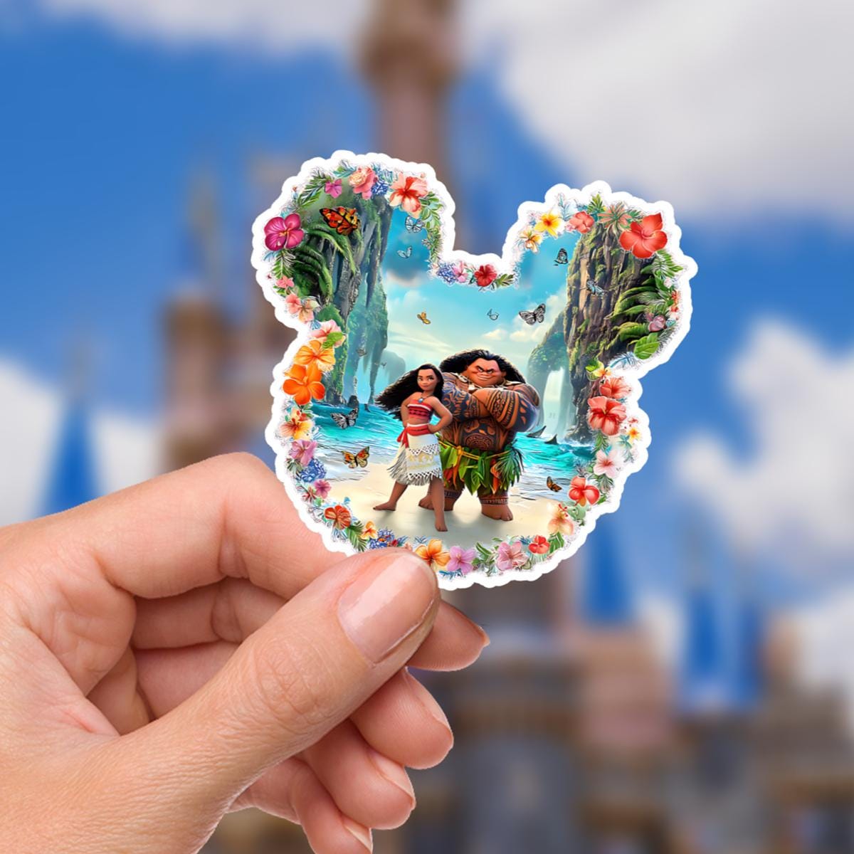 Disney Moana Maui Mickey Head Sticker: Waterproof Vinyl Decal