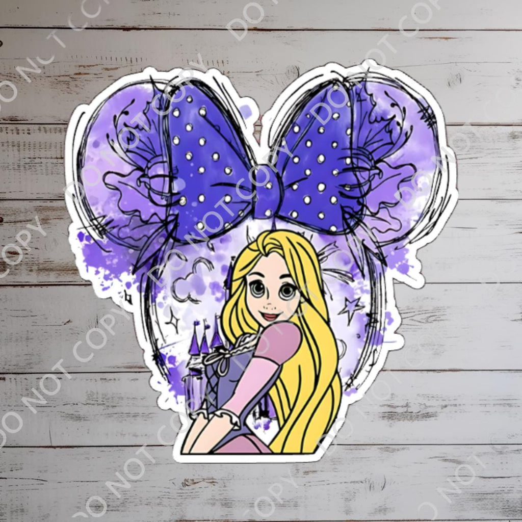 Rapunzel Mouse Ears Waterproof Laptop Sticker