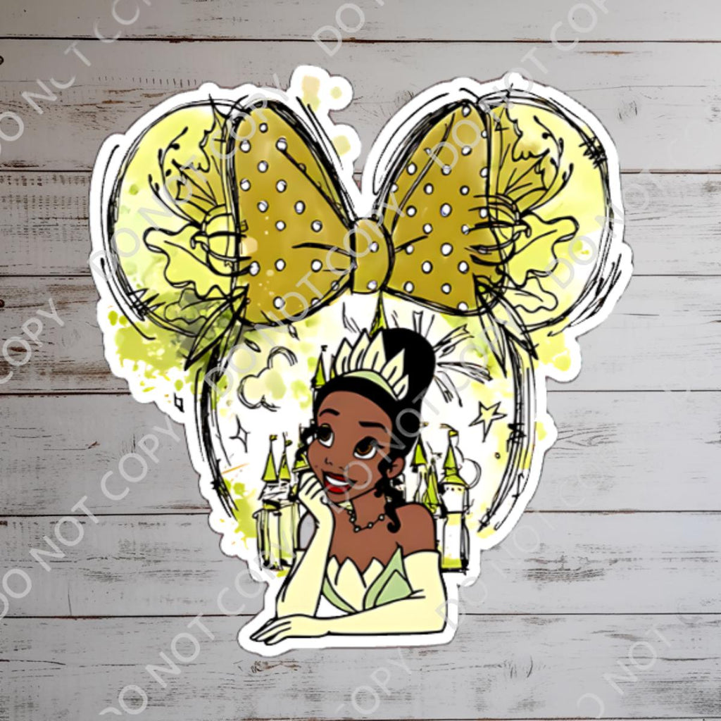 Disney Tiana Princess And The Frog Waterproof Disney Laptop Stickers Tianas Place Disney Gift Planner Stationery Decal Water Bottle Cell