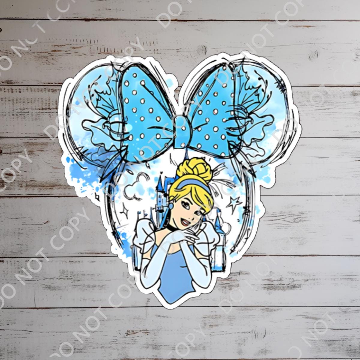 Cinderella Vinyl Sticker: Watercolor Castle, Glass Slipper, journal stickers, disney gift, disney present, junk journal