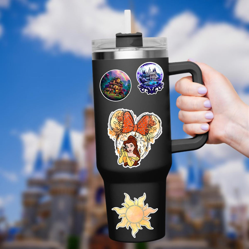 Disneyy Beauty And The Beast Tale As Old As TimeWaterproof Disney Laptop Stickers/ Ohana Aloha planner stationery decal water bottle cell