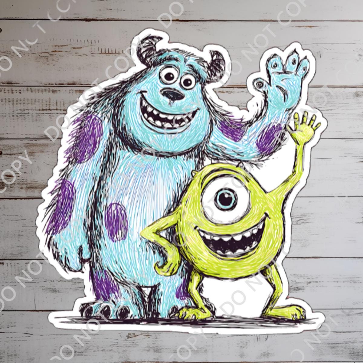 Monsters Inc. Sully and Boo , Kitty ,   World Sticker Waterproof Disney Laptop, Disneying Theme Park Vacation, Castle Park Mouse hydro bottle, disney stickers, junk journal, journal stickers