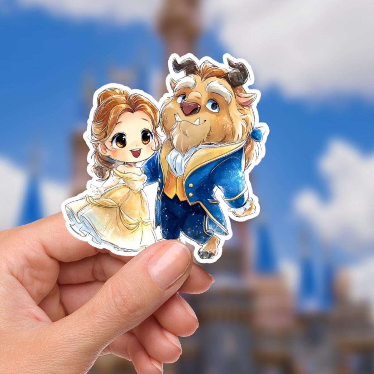 Beauty and The Beast Sticker: Waterproof Vinyl Decal for Laptop, Water Bottle
