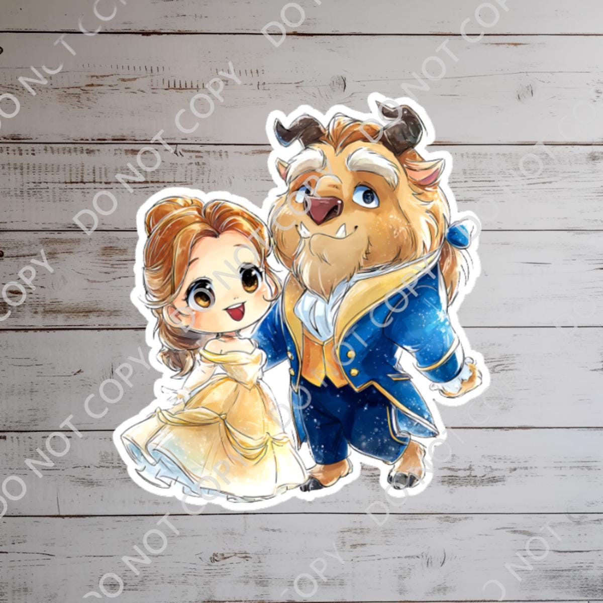 Beauty and The Beast Sticker: Waterproof Vinyl Decal for Laptop, Water Bottle