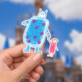 Monsters Inc. Sully and Boo , Kitty ,   World Sticker Waterproof Disney Laptop, Disneying Theme Park Vacation, Castle Park Mouse hydro bottle, disney stickers, junk journal, journal stickers