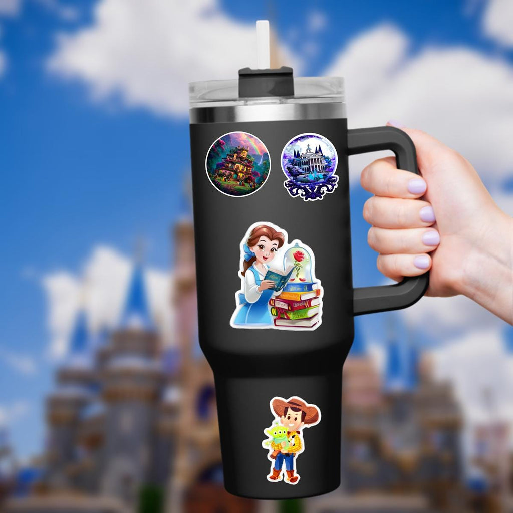Disneyy Beauty And The Beast Tale As Old As TimeWaterproof Disney Laptop Stickers/ Ohana Aloha planner stationery decal water bottle cell
