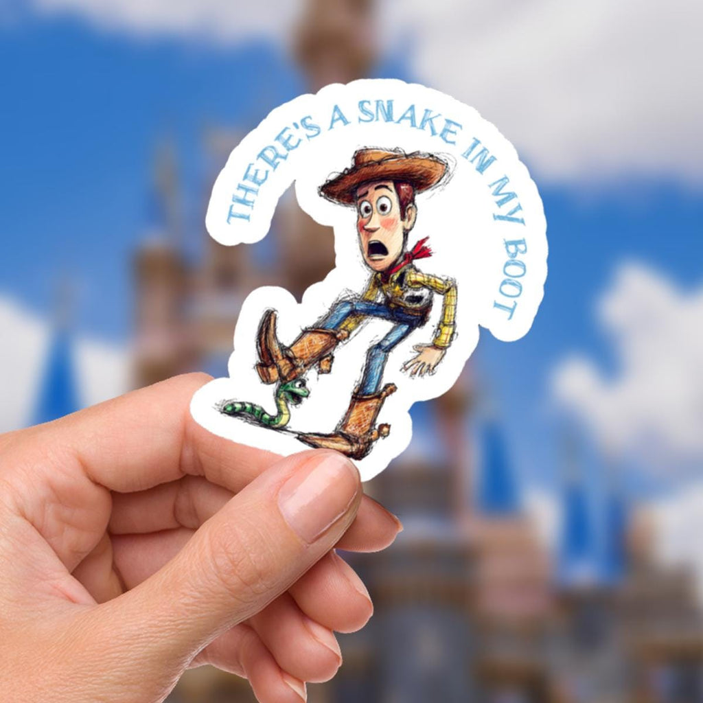 Toy Story Sticker: "There's A Snake In My Boot", Waterproof Vinyl Decal Disney gift, disney present, gift for him, journal sticker, journal stickers, junk journal