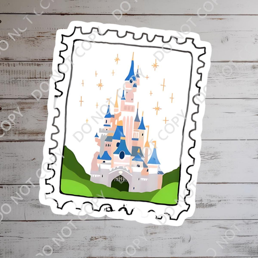 Disney Magic Kingdom Castle Stamp Sticker, Waterproof Vinyl Decal Disney Gift, Disney Present