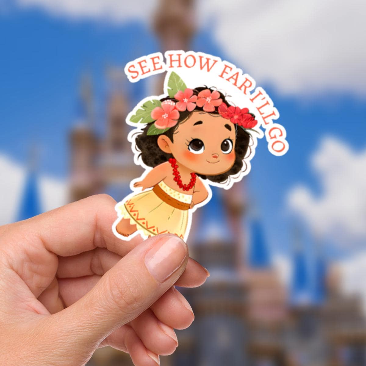 Moana Maui Mickey Head Sticker: Waterproof Vinyl Decal
