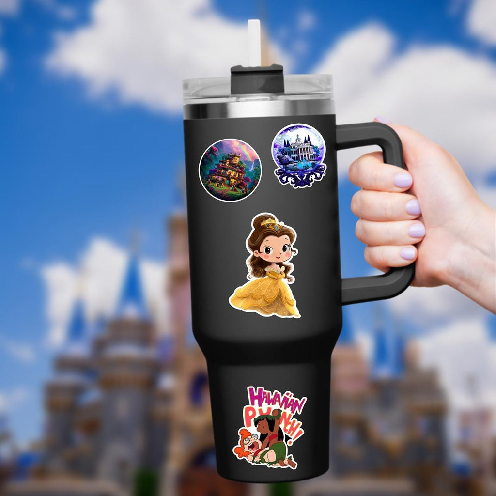 Disneyy Beauty And The Beast Tale As Old As TimeWaterproof Disney Laptop Stickers/ Ohana Aloha planner stationery decal water bottle cell