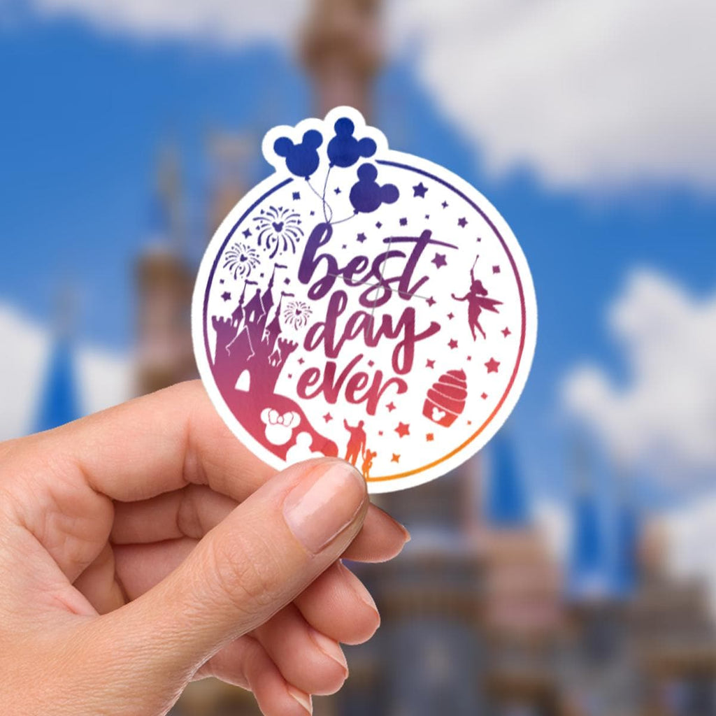 Disney Best Day Ever Sticker Waterproof Disney Laptop, Disneying Theme Park Vacation, Castle Park Mouse