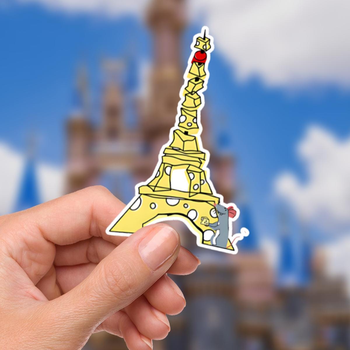 Remy Ratatouille Cheese Eiffel Tower Waterproof Sticker disney stickers, hydro bottle, disney gift, disney present, junk journal, journal,
