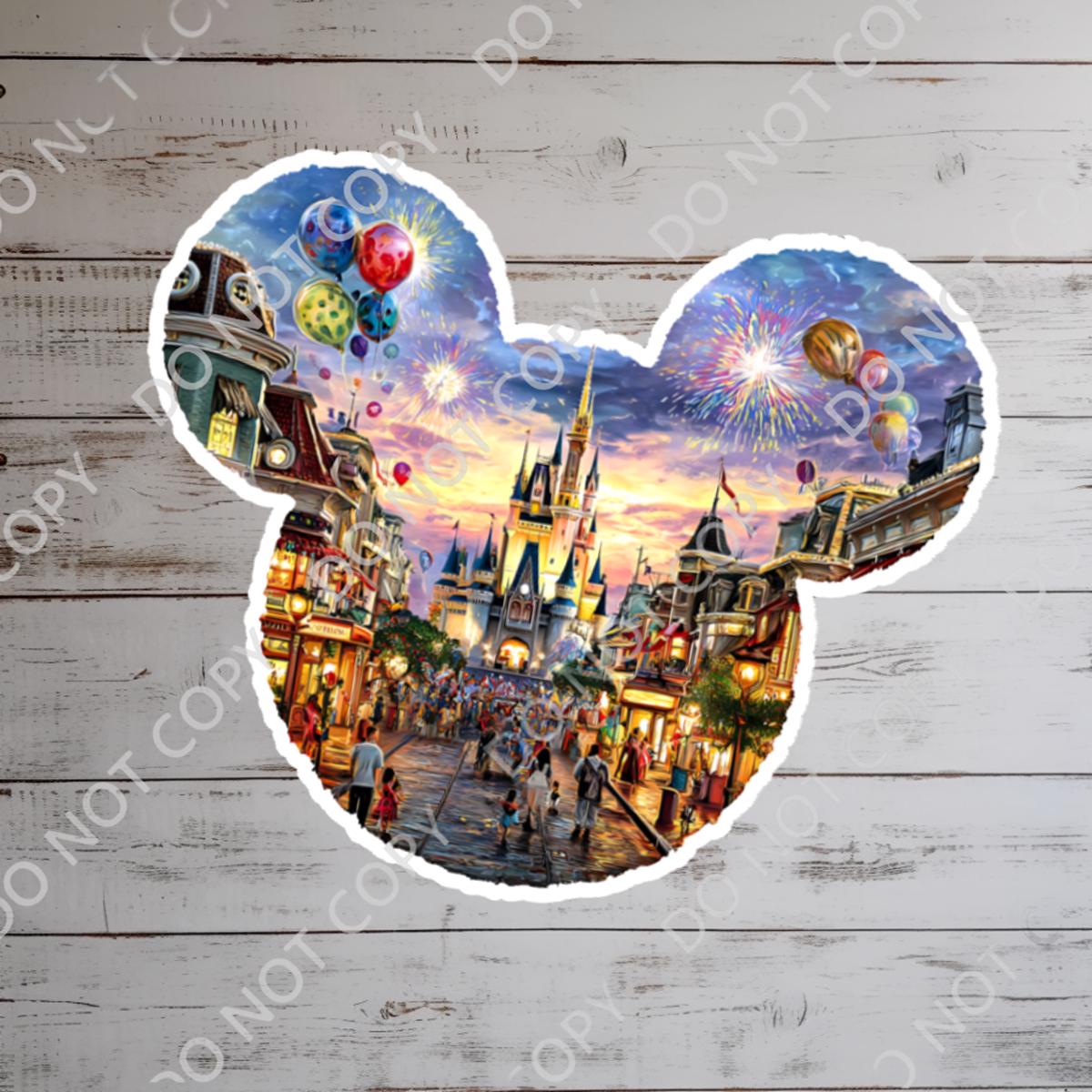 Disney Minnie Mickey Mouse  Main street USA Waterproof Disney Laptop Stickers/  Stitch Ohana Aloha planner stationery decal water bottle cell phonelogo