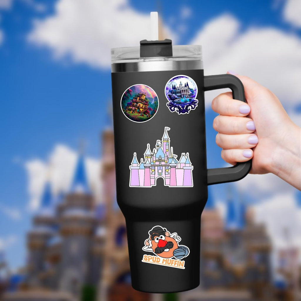 Disneyy Retro Castle Minnie Mickey Mouse Waterproof Disney Laptop Stickers planner stationery decal water bottle cell phonelogo