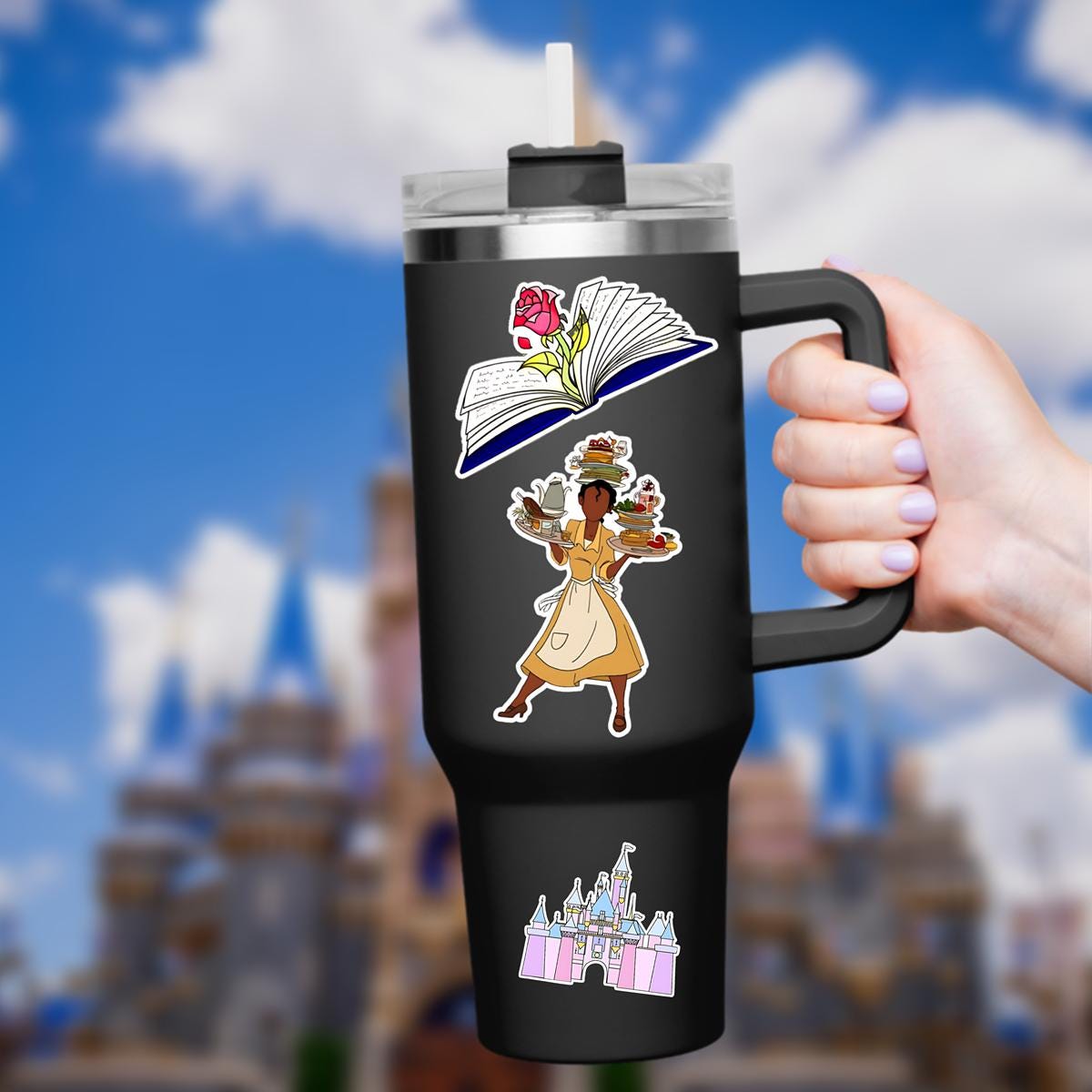 Disney Tiana Princess And The Frog Waterproof Disney Laptop Stickers Tianas Place Disney Gift Planner Stationery Decal Water Bottle Cell