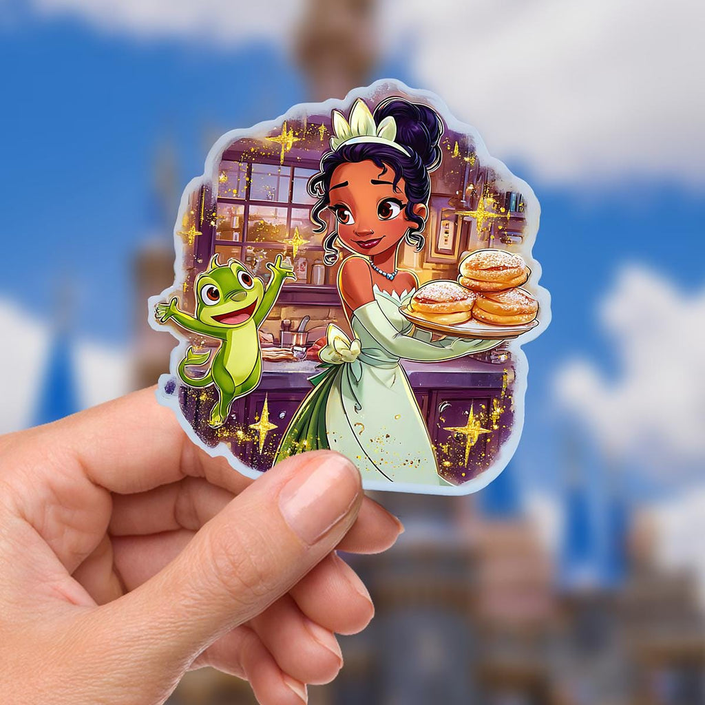 Disney Tiana Princess And The Frog Waterproof Disney Laptop Stickers Tianas Place Disney Gift Planner Stationery Decal Water Bottle Cell