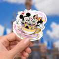 Disney Stickers Mickey and Minnie Mouse Teacups Sticker, Waterproof Vinyl