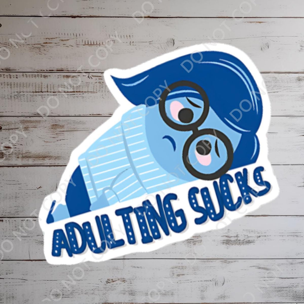 Inside Out Sadness Sticker: Disney, Humor Waterproof Vinyl Decal