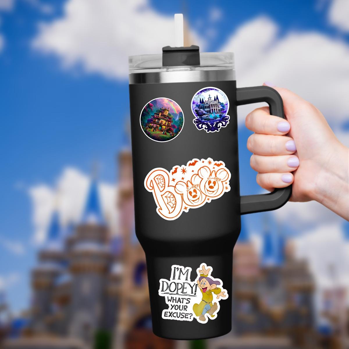 Mickey Mouse Halloween Disney Sticker: Haunted Mansion Waterproof Decal