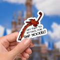 Mulan Mushu Limp Noodle Sticker, Waterproof Vinyl Decal Text on the sticker reads, 'Say that to my face, you limp noodle!'