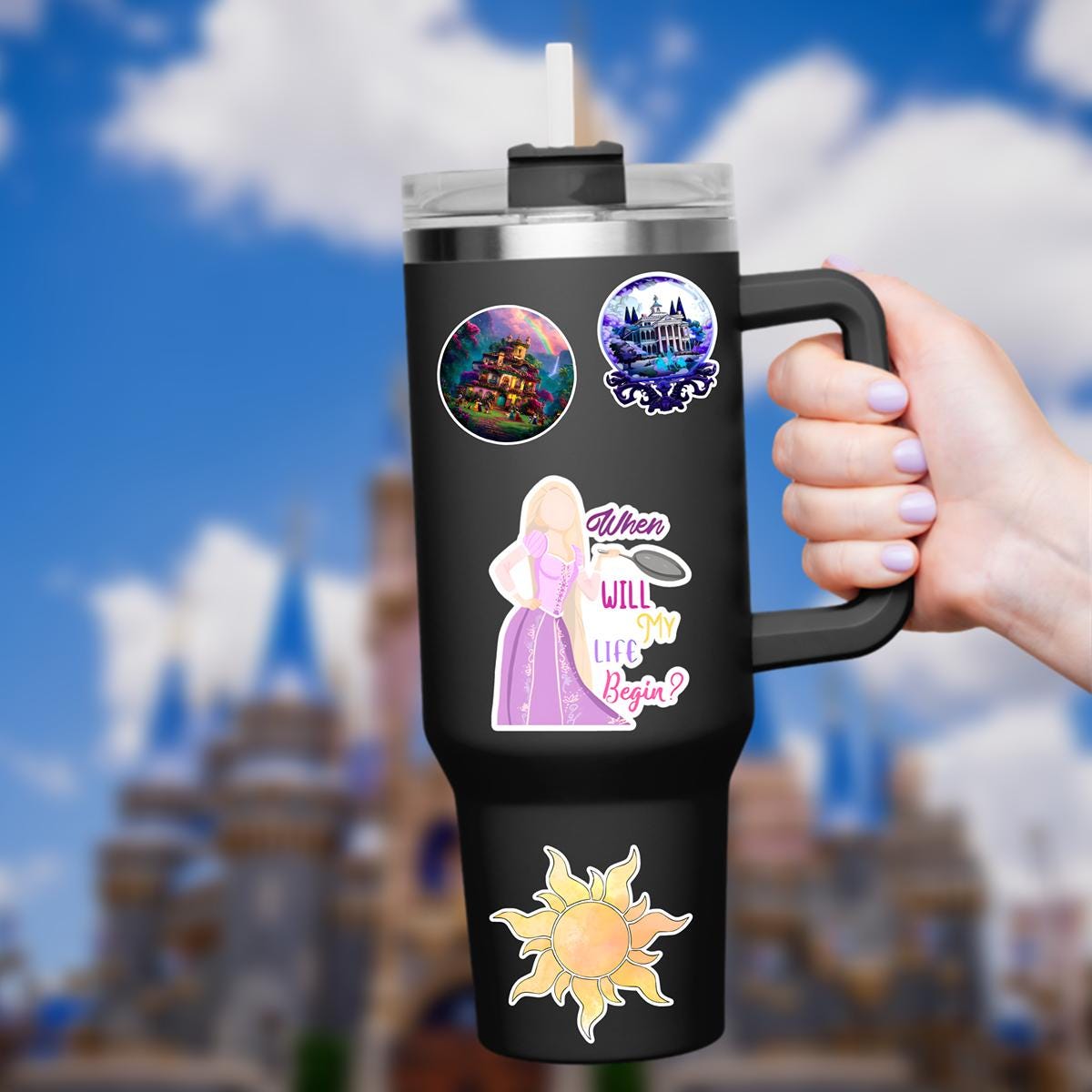 Rapunzel Frying Pan Sticker: Tangled Princess Waterproof Decal