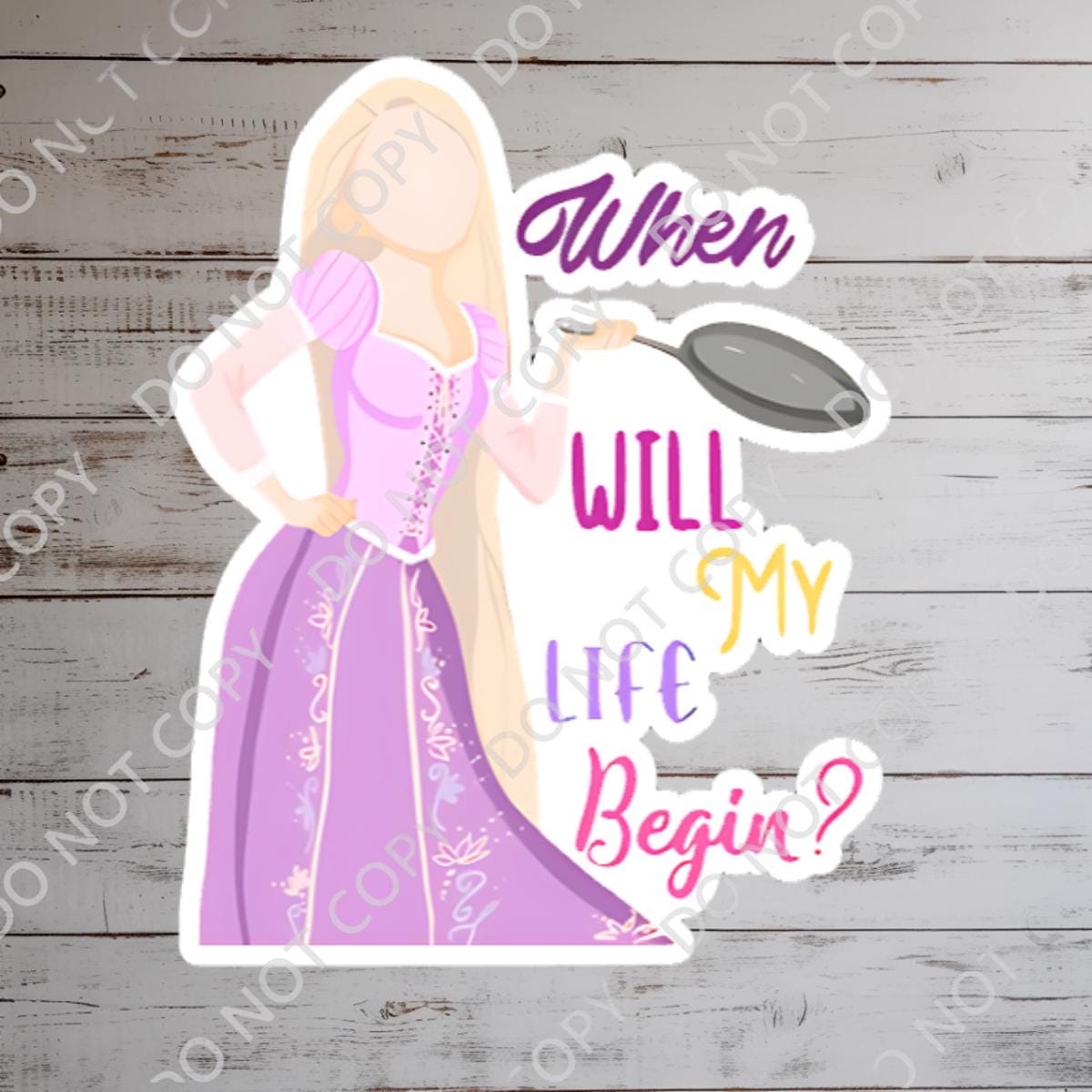 Rapunzel Frying Pan Sticker: Tangled Princess Waterproof Decal