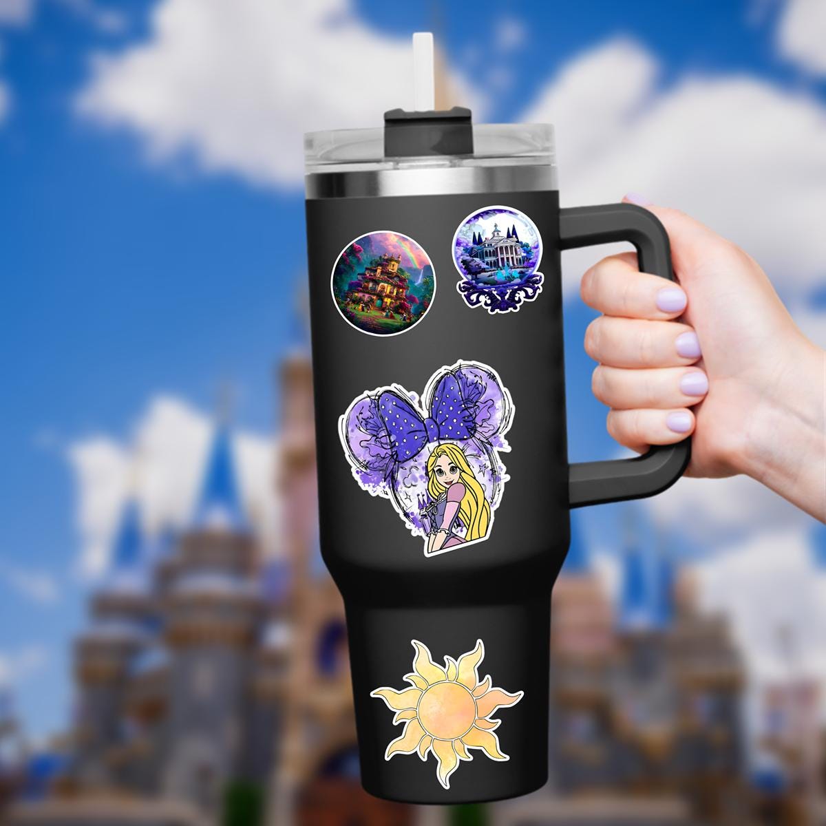 Rapunzel Mouse Ears Waterproof Laptop Sticker