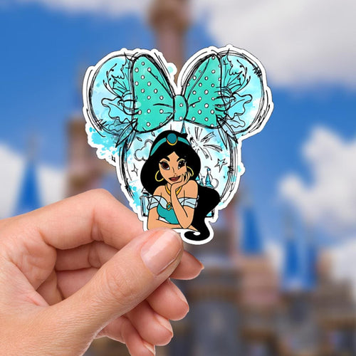 Aladdin Jasmine Mickeyy Head Waterproof Disney Laptop Stickers/ FindingNemo planner stationery decal water bottle cell phonelogo