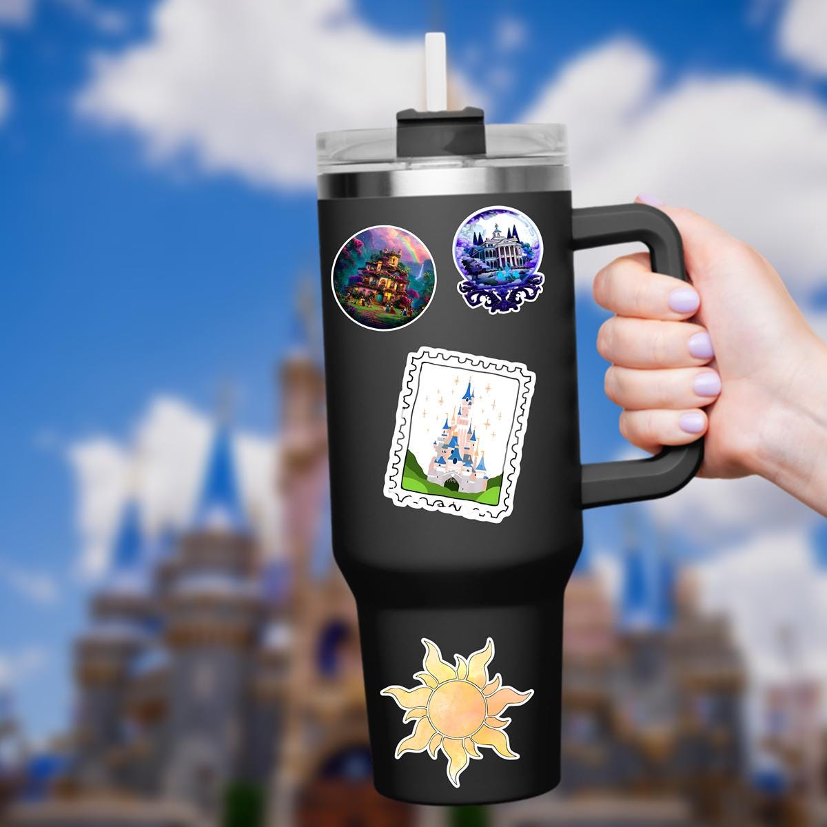 Disney Magic Kingdom Castle Stamp Sticker, Waterproof Vinyl Decal Disney Gift, Disney Present