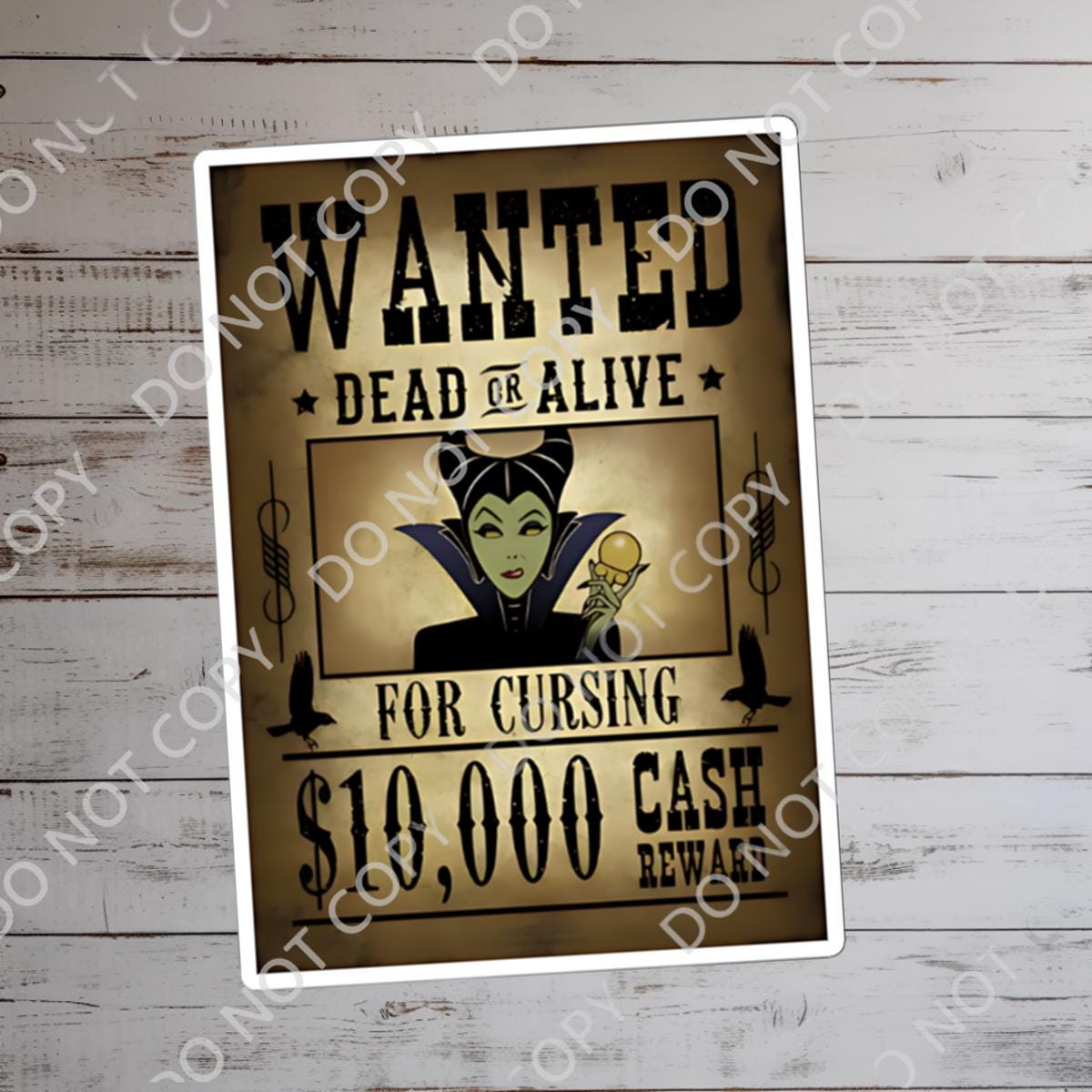 Disneyy Villain Maleficent Wanted Sticker disney villainous Waterproof Disney Laptop, Disneying Water Bottle, Hydro Bottle Gift