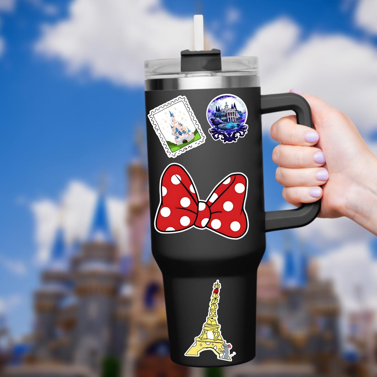 Minnie Mouse Bow Sticker, Waterproof Vinyl Decal Disney Stickers, Junk Journal, Disney Hydro Bottle,
