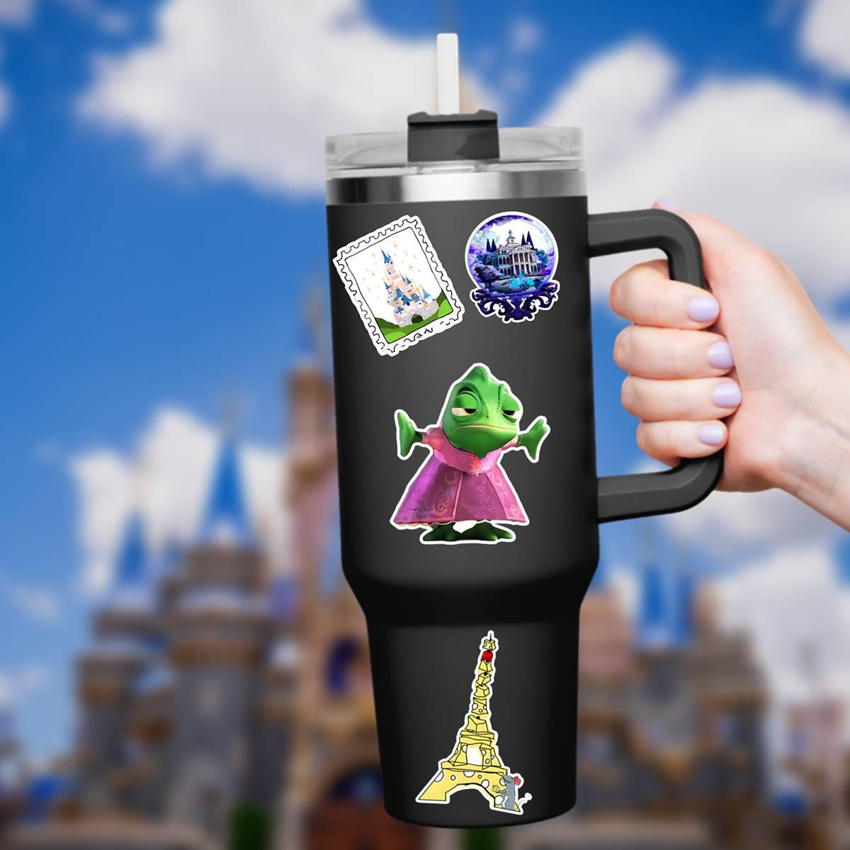Rapunzel Disneyy Tangled Pascal Waterproof Disney Laptop Stickers Rapunzel Princess affirmation planner stationery decal water bottle cell