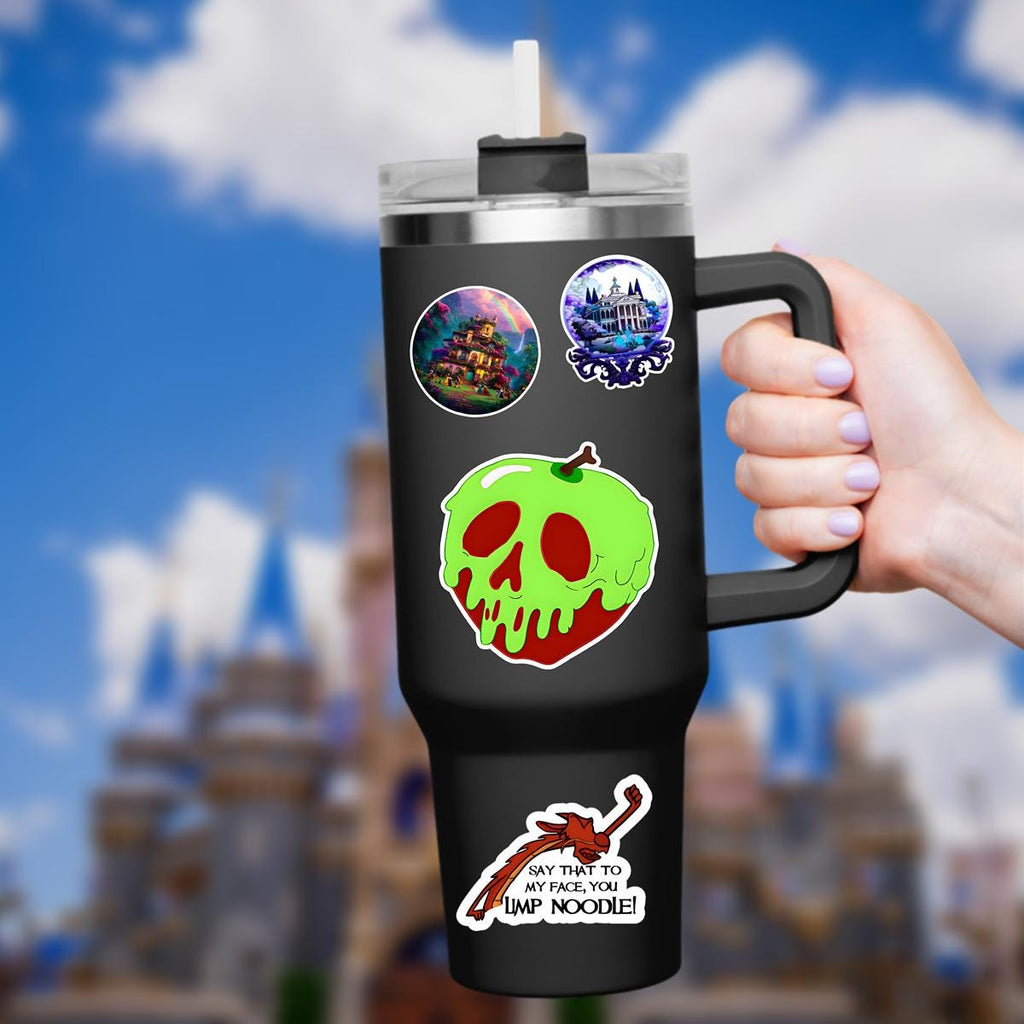 Snow White Seven Dwarfs Poisoned Apple Sticker Waterproof Disney Laptop, Disneying Vacation, Castle Mouse Disney Water Bottle, Disney Decal