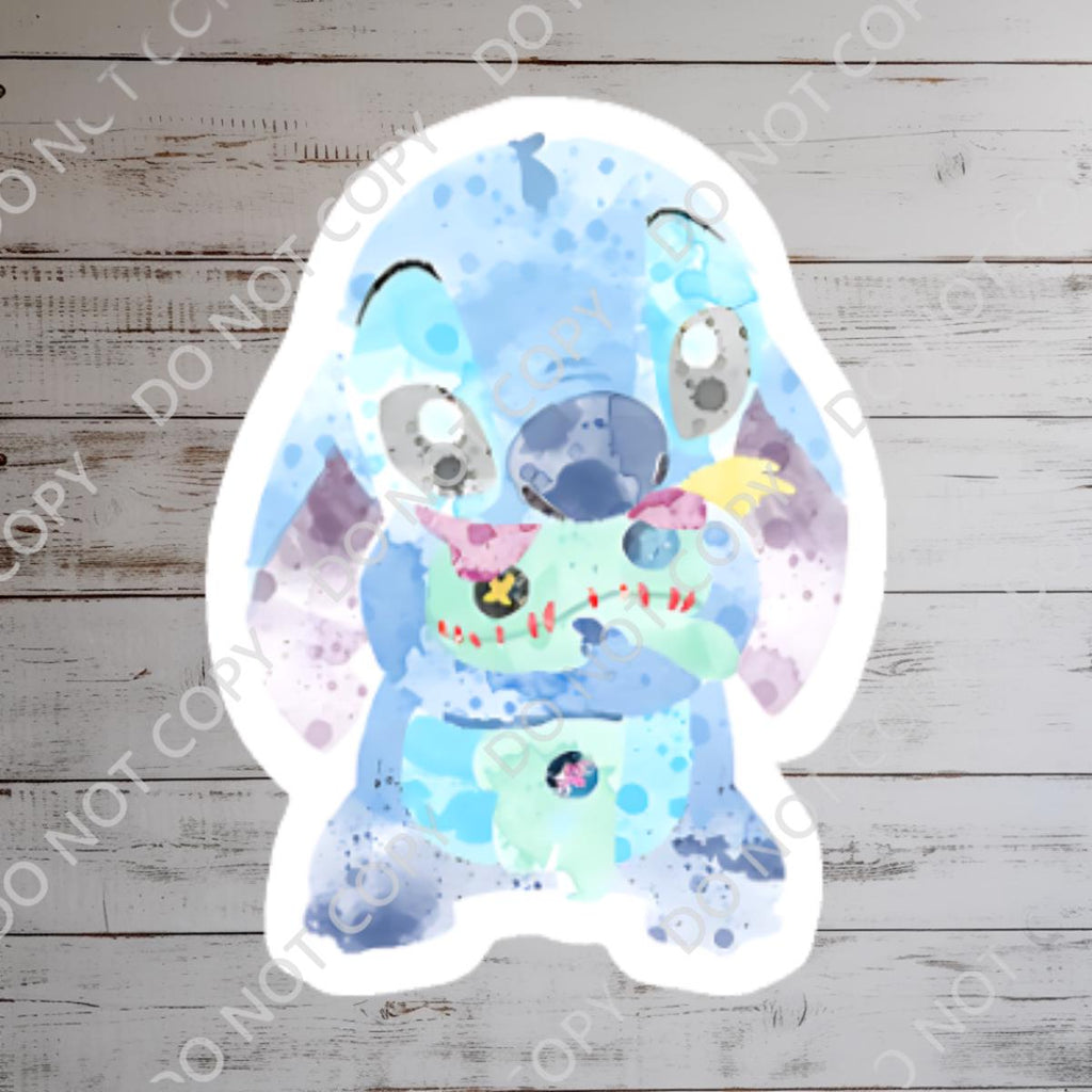 Stitch Watercolor Sticker: Waterproof Vinyl Decal - Lilo & Stitch