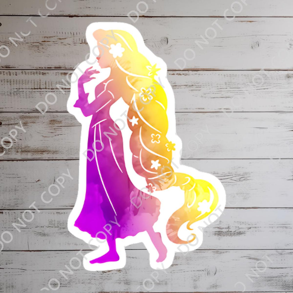 Rapunzel Watercolor Sketch Sticker - Tangled Princess Laptop Decal