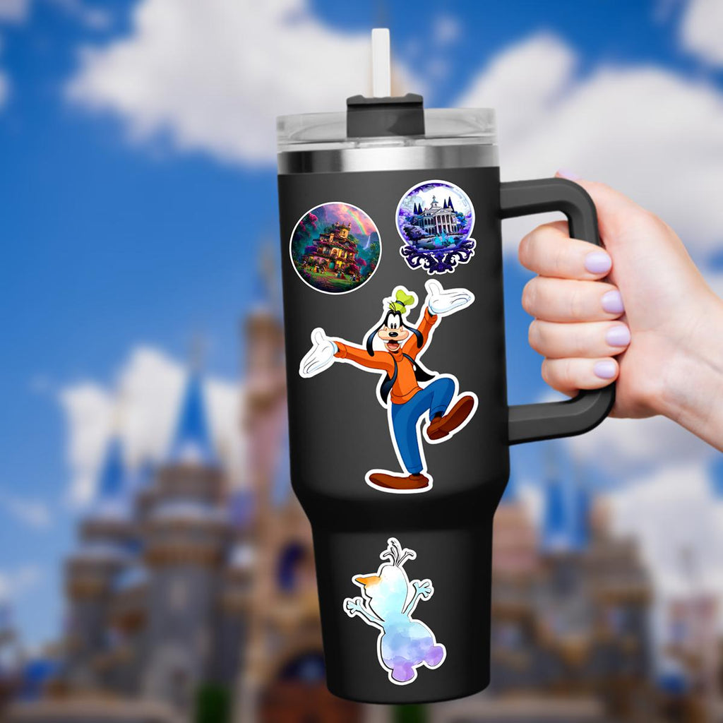 Disney Goofy What A Wonderful World Sticker Waterproof Disney Laptop,  Theme Park Vacation, Castle Park Mouse hydro flask