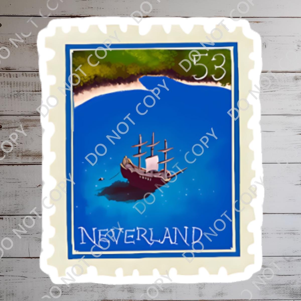 Peter Pan NeverLand Stamp Sticker/ Peter Pan Neverland Disneyy Pixie Dust Laptop Stickers/Minnie Vinyl Decals/ Planner Water bottle sticker