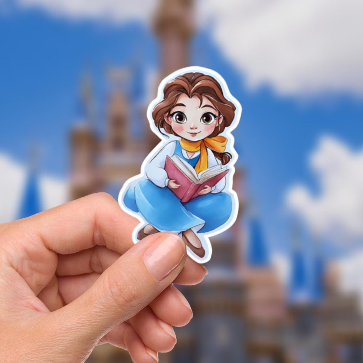 Belle Waterproof Sticker, Beauty and The Beast Laptop Decal